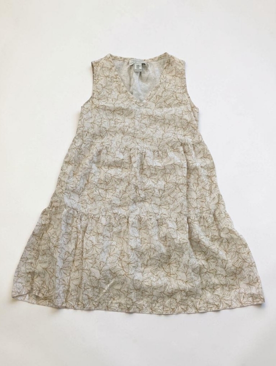 Rachel Zoe Dresses & Skirts - Rachel Zoe‎ Linen Baby Doll Dress V-Neck Sleeveless Floral Beige Womens XS
